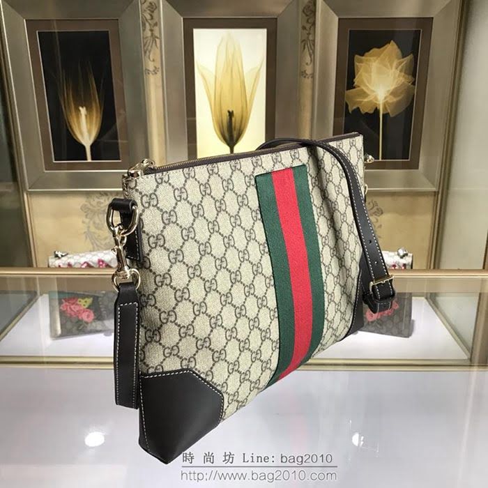 GUCCI 古馳男包 新款 474139 GG Supreme高級人造革郵差包 Gucci男包 Gucci男士單肩斜挎包